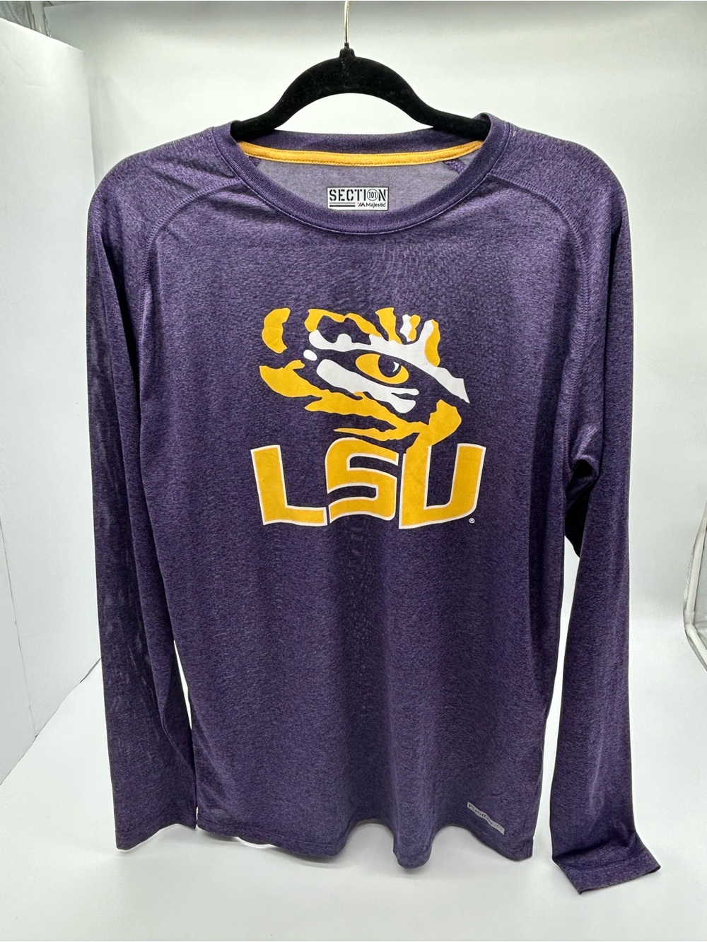 LSU Majestic Purple Tiger Eye Long Sleeve Tee M